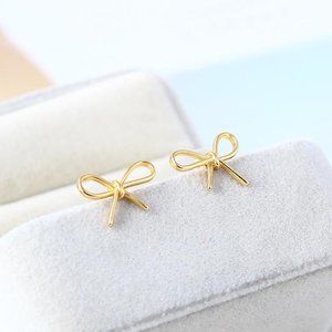 Kate Spade Skinny Mini Bow Gold Stud Earrings